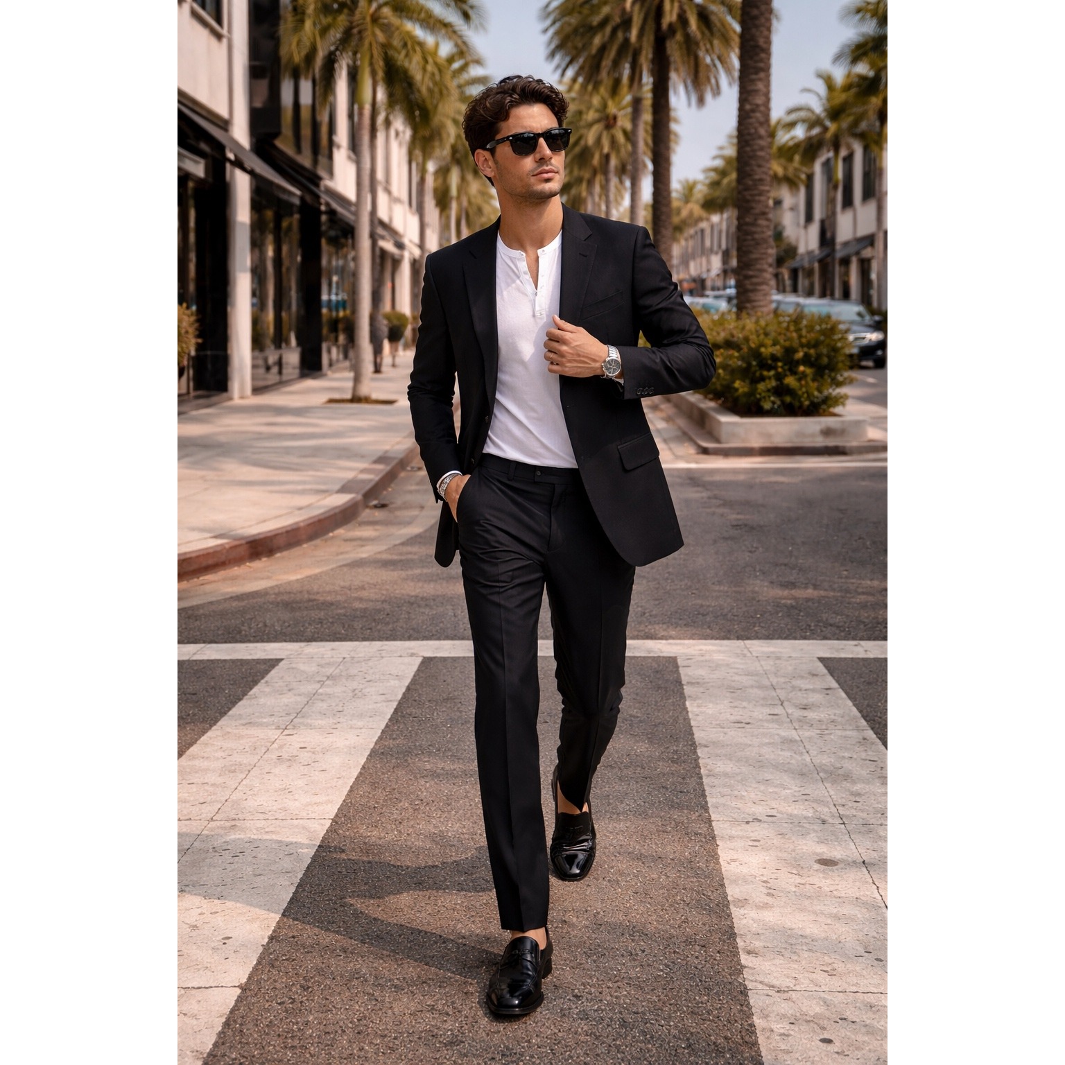 Giorgio Armani Blazer Jacket 48 It Black Pure Wool Made In Italy Classic